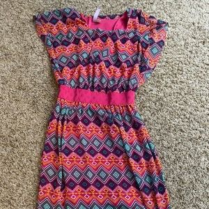 Alya colorful geometric pattern maxi dress